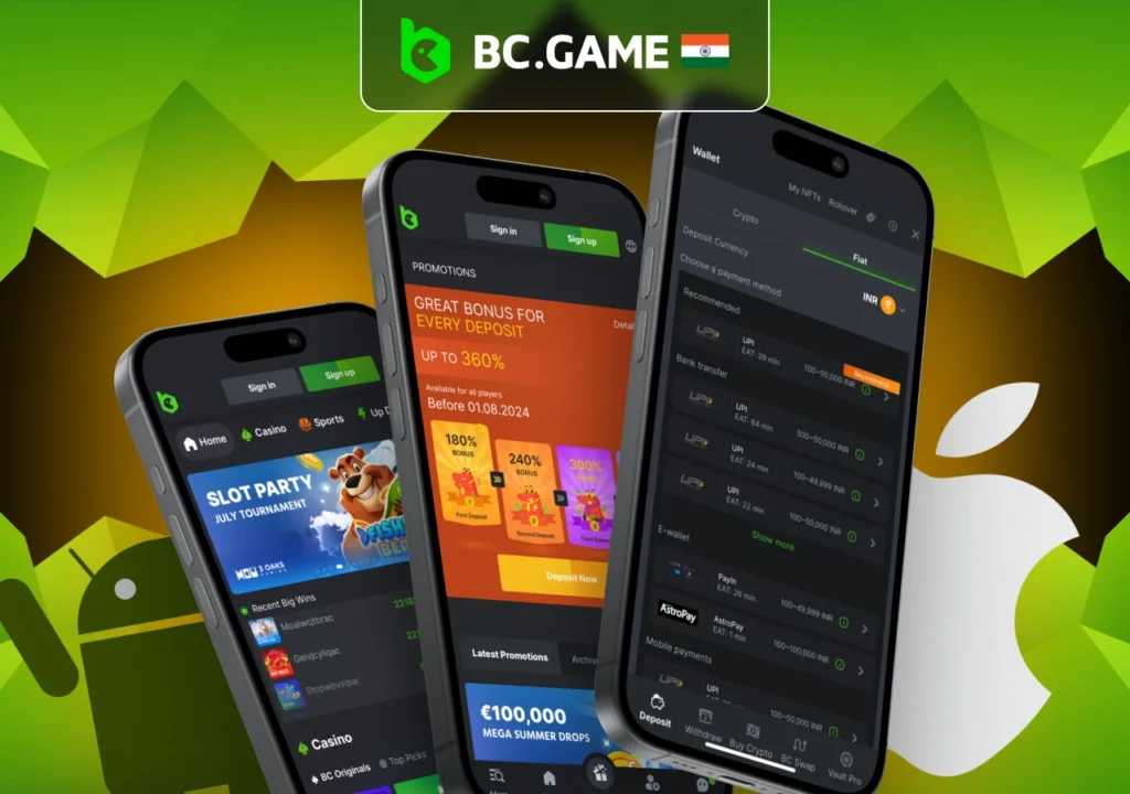 Mobile application of the popular bookmaker BC Game