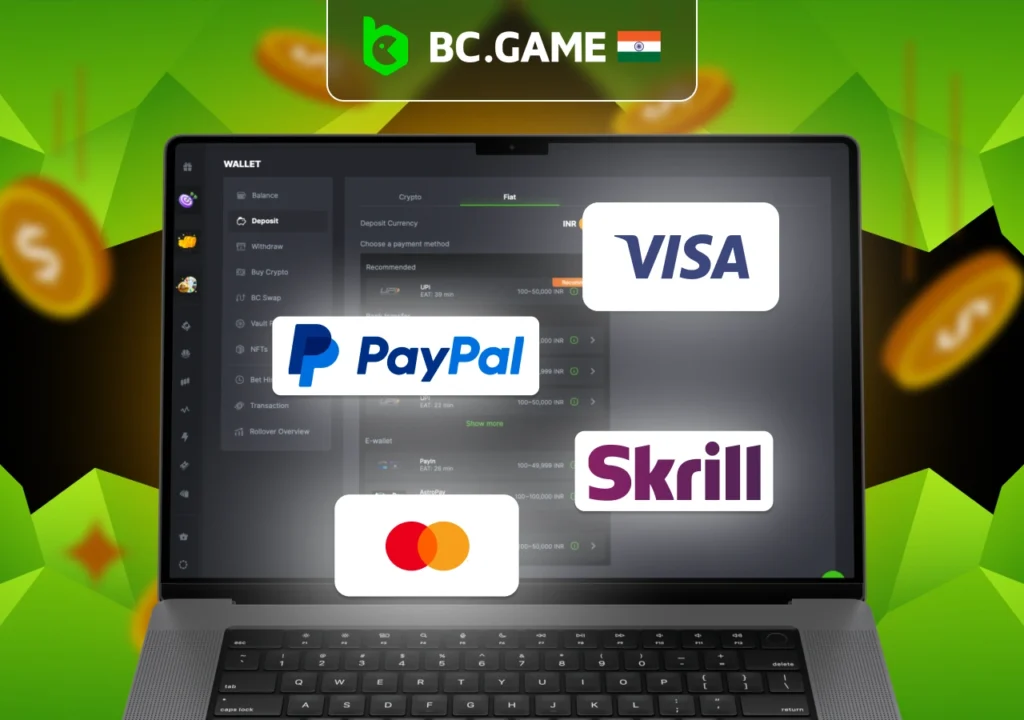 Frequent payment options on the BC Game platform