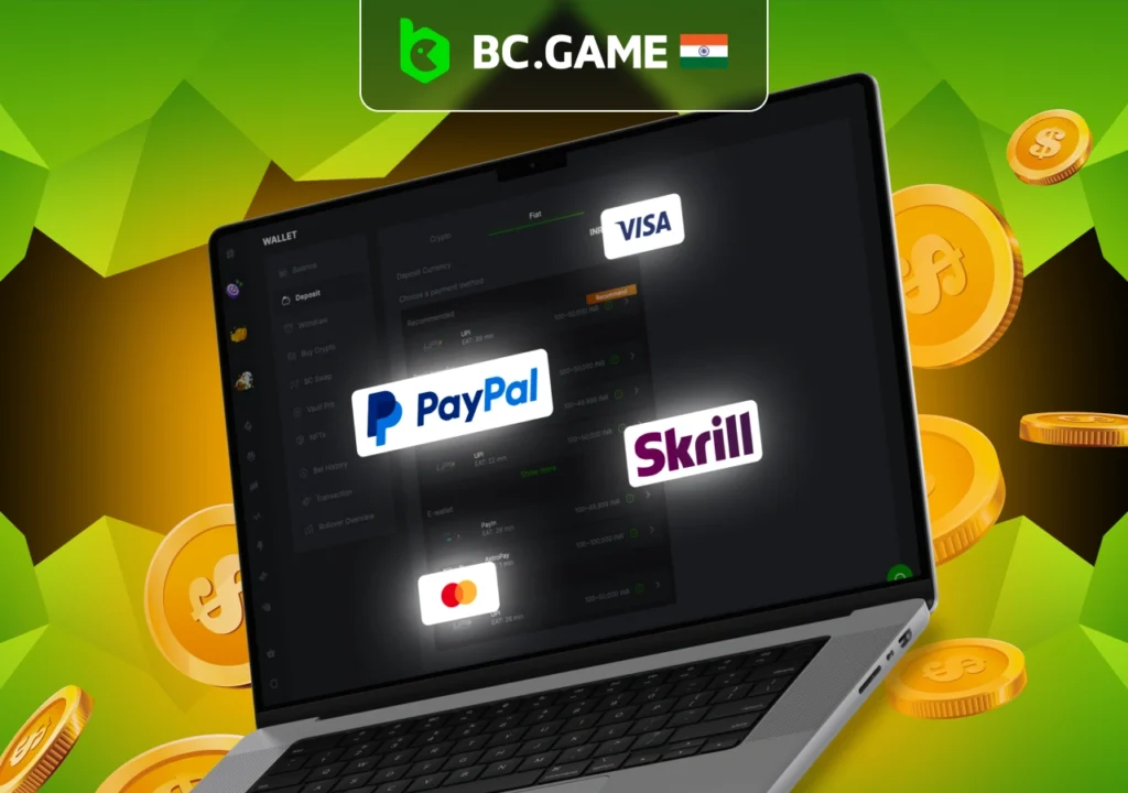 Popular payment methods on the bookmaker's platform